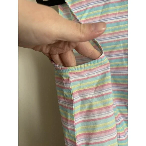 Fresh Produce Womens Medium‎ Collared Button Front Shirt Sleeveless Rainbow Boho - Picture 4 of 6